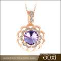 OUXI Luxury Design Handmade Austrian Crystal Flower Necklace